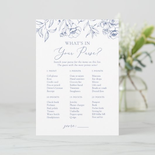 Wat zit er in je Purse Floral Vrijgezellenfeest sp Kaart (Staand voorkant)