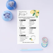 Wat zit er in je Purse Lemons Shower Game Card? Flyer (Enkel)