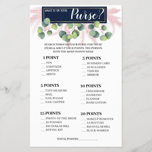 Wat zit er in je Purse Pampas Grass Game Card Flyer (Voorkant)