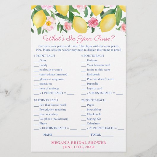 Wat zit er in je Purse Positano Lemons Game Kaart? Flyer (Voorkant)