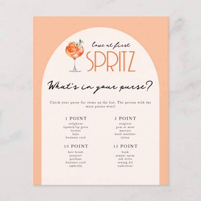 Wat zit er in je tas Aperol Spritz Bruidsfeest (Voorkant)