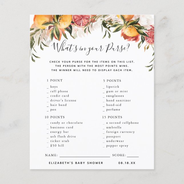 Wat zit er in je tas? | BABY SHOWER (Voorkant)