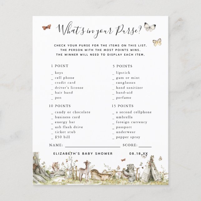 Wat zit er in je tas? | BABY SHOWER (Voorkant)