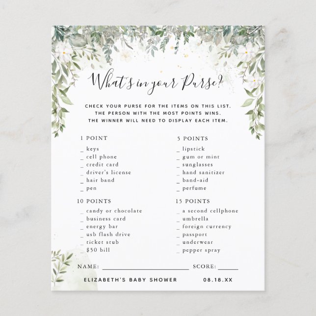 Wat zit er in je tas? | BABY SHOWER (Voorkant)