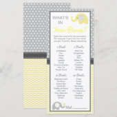 Wat zit er in je tas? Baby shower game (Voorkant / Achterkant)