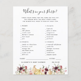 Wat zit er in je tas | Baby Shower Spel