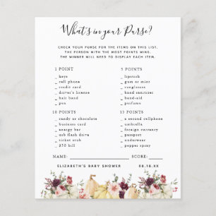 Wat zit er in je tas Baby Shower Spel