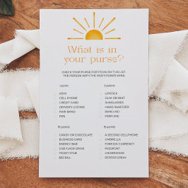 Wat zit er in je tas Baby shower spel