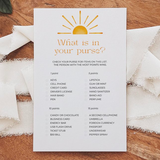 Wat zit er in je tas Baby shower spel (Creator heeft geüpload)