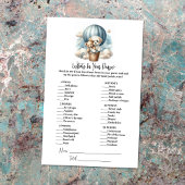 Wat zit er in je tas Baby shower spel Kaart