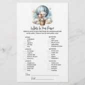 Wat zit er in je tas Baby shower spel Kaart (Voorkant)