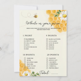 wat zit er in je tas baby shower spelkaart kaart