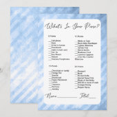 Wat zit er in je tas Blue Stripes Vrijgezellenfees Kaart (Voorkant / Achterkant)