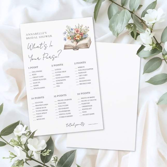 Wat Zit Er In Je Tas Boek Bruidsbruiloft Spel (Whats In Your Purse Book Bridal Shower Game)