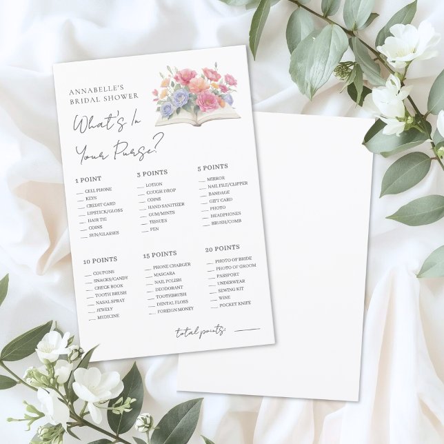 Wat Zit Er In Je Tas Boek Bruidsfeest Spel (Whats In Your Purse Book Bridal Shower Game)