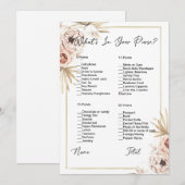 Wat zit er in je tas Boho Floral Vrijgezellenfeest Kaart (Voorkant / Achterkant)