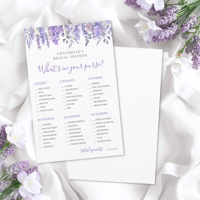 Wat Zit Er In Je Tas Bruidsbruiloft Spel (What's In Your Purse Bridal Shower Game)
