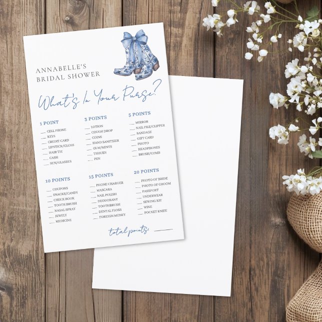 Wat Zit Er In Je Tas Bruidsbruiloft Spel (What's In Your Purse Bridal Shower Game)