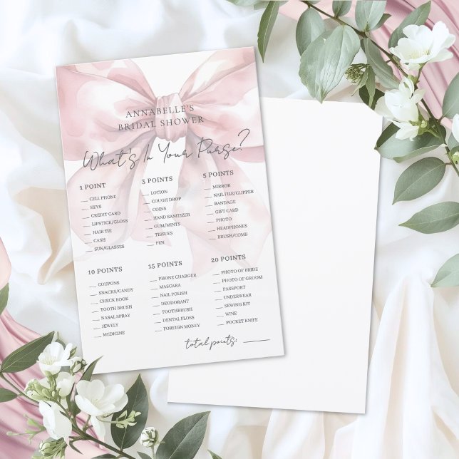Wat Zit Er In Je Tas Bruidsbruiloft Spel (What's In Your Purse Bridal Shower Game)