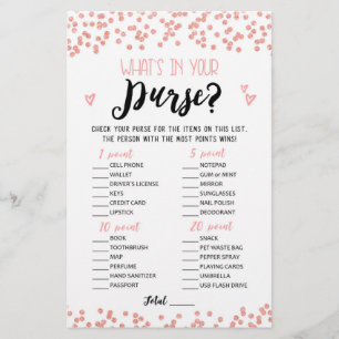 Wat zit er in je tas Bruidsdouche, Hen Party spel