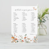 Wat zit er in je tas douche spel Kaart (Staand voorkant)