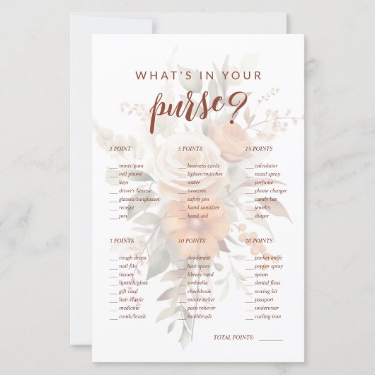 Wat zit er in je tas? Floral Vrijgezellenfeest Gam (Voorkant)