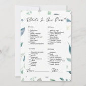 Wat zit er in je tas groen Vrijgezellenfeest Kaart (Voorkant)