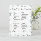 Wat zit er in je tas groen Vrijgezellenfeest Kaart (Staand voorkant)