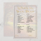 Wat zit er in je tas herfstboom Vrijgezellenfeest Kaart (Voorkant / Achterkant)