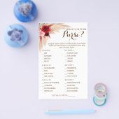 Wat zit er in je tas Pampas Shower Game Card Flyer (Enkel)