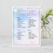 Wat zit er in je tas Pastel Clouds Vrijgezellenfee Kaart (Staand voorkant)