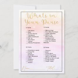 Wat zit er in je tas Pastel Clouds Vrijgezellenfee Kaart