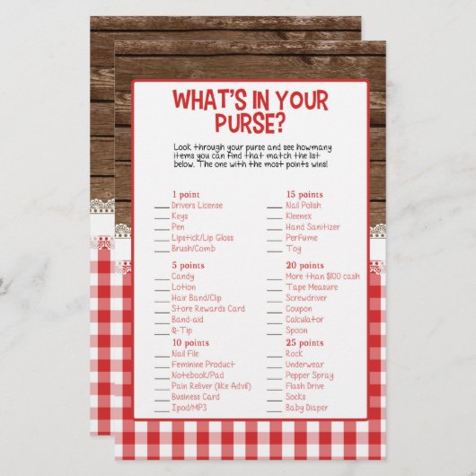 Wat zit er in je tas - Red Baby Q (Voorkant / Achterkant)