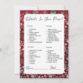 Wat zit er in je tas rood Victoriaans Vrijgezellen Kaart (Voorkant)