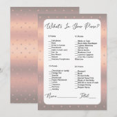 Wat zit er in je tas Roos gouden stip Vrijgezellen Kaart (Voorkant / Achterkant)