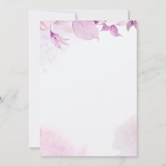 Wat zit er in je tas roze bloemig Vrijgezellenfees Kaart (Achterkant)