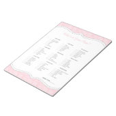 Wat zit er in je tas Roze Grijs Damast shower spel Notitieblok (Schuin)