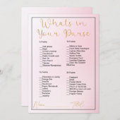 Wat zit er in je tas Roze Ombre Bruidsdouche Kaart (Voorkant / Achterkant)