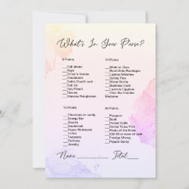 Wat zit er in je tas roze & Paarse Vrijgezellenfee Kaart