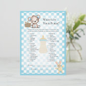 Wat zit er in je tas? Teddy Bear Picnic Game Kaart (Staand voorkant)