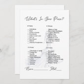 Wat zit er in je tas trouwjurk Vrijgezellenfeest Kaart (Voorkant / Achterkant)