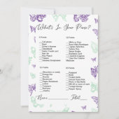 Wat zit er in je tas vlinder Vrijgezellenfeest Kaart (Voorkant)