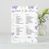 Wat zit er in je tas vlinder Vrijgezellenfeest Kaart (Staand voorkant)