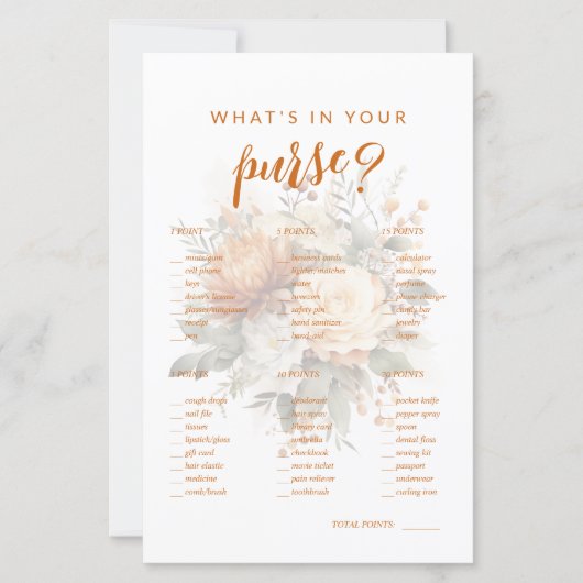 Wat zit er in je tas? Vrijgezellenfeest game (Voorkant)