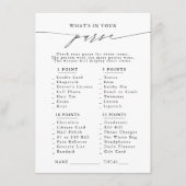 Wat zit er in je tas? Vrijgezellenfeest Party Game Informatiekaartje (Voorkant)