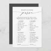 Wat zit er in je tas? Vrijgezellenfeest Party Game Informatiekaartje (Voorkant / Achterkant)