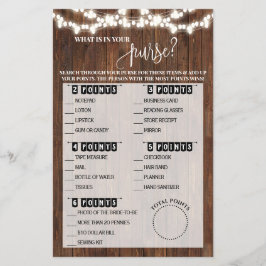 Wat zit er in je tas Westerse Bruidsjonker Spel Flyer