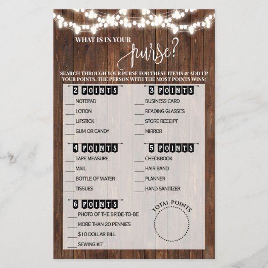 Wat zit er in je tas Westerse Bruidsjonker Spel Flyer (Voorkant)