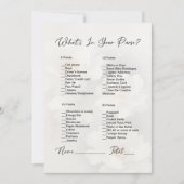 Wat zit er in je tas wit bloemig Vrijgezellenfeest Kaart (Voorkant)