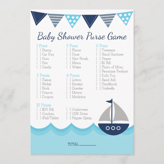 Wat zit er in je tas? – Zeeman babyshower spel Pr Programmakaart (Voorkant)